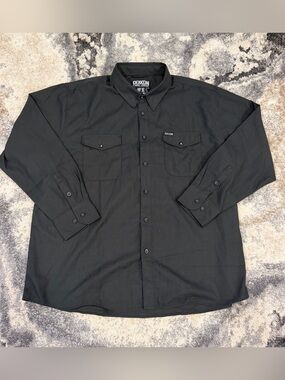 DIXXON Black Long-Sleeve Casual Button-Down Shirt